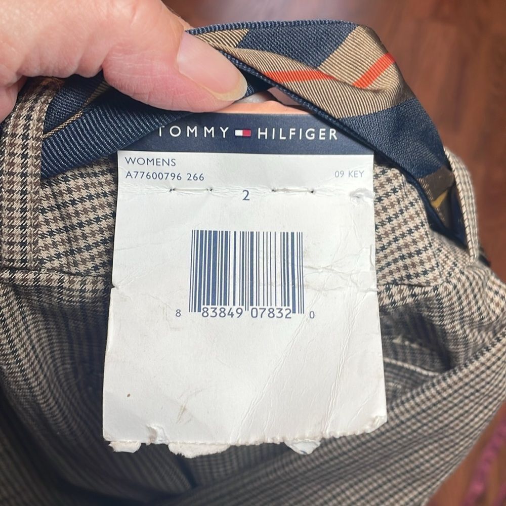 NWTโ Y2K Tommy Hilfiger Flare Striped Trousers Pants, Low-rise, necktie belt, 2 - Picture 9 of 11